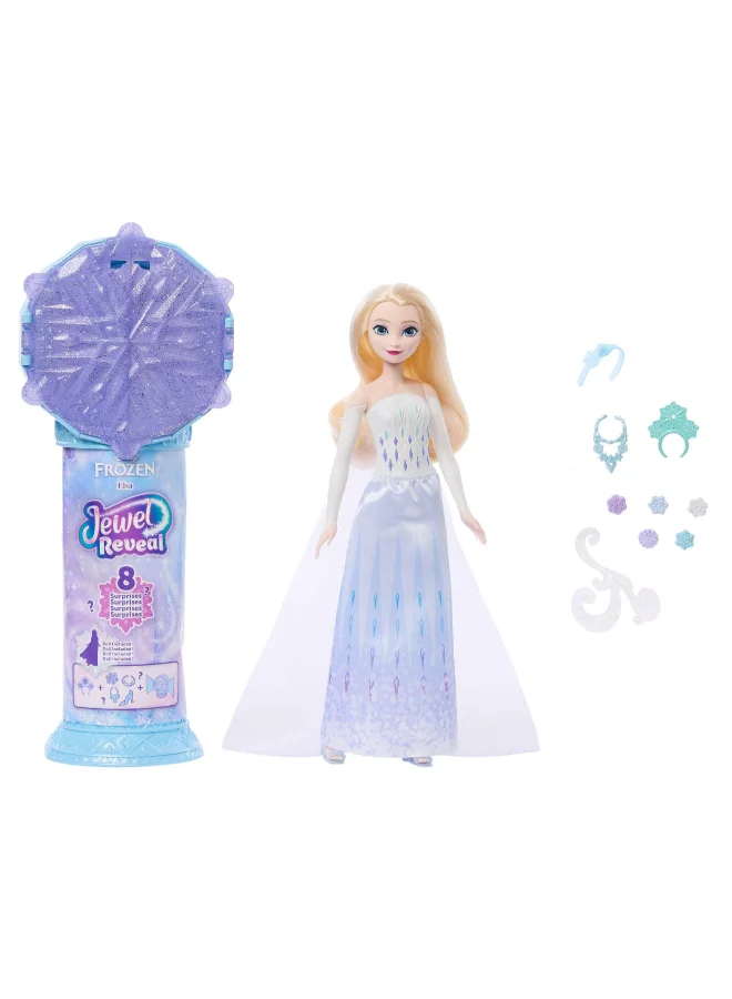 ديزني Frozen Elsa Fashion Doll & Accessories with 8 Surprises, Including Snowflake Gem Box, Ring for Child & 9 Play Pieces, Inspired by Movie